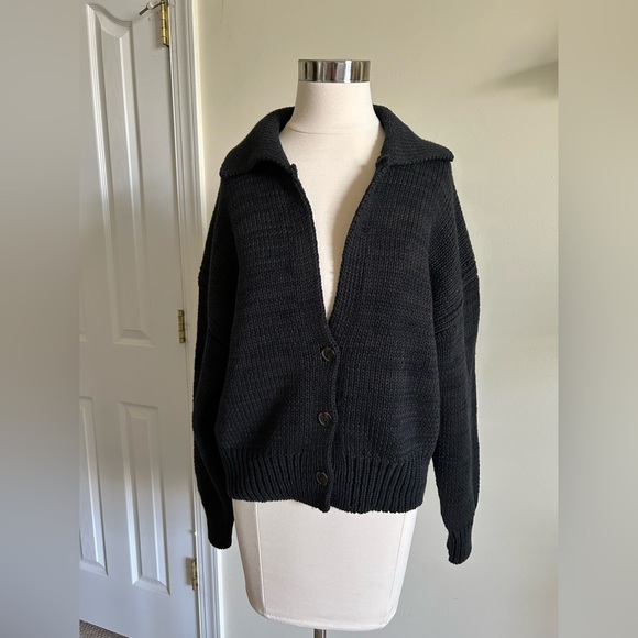 Anthropologie Maeve Collared V-Neck Cardigan Sweater graphics size S - Picture 5 of 10